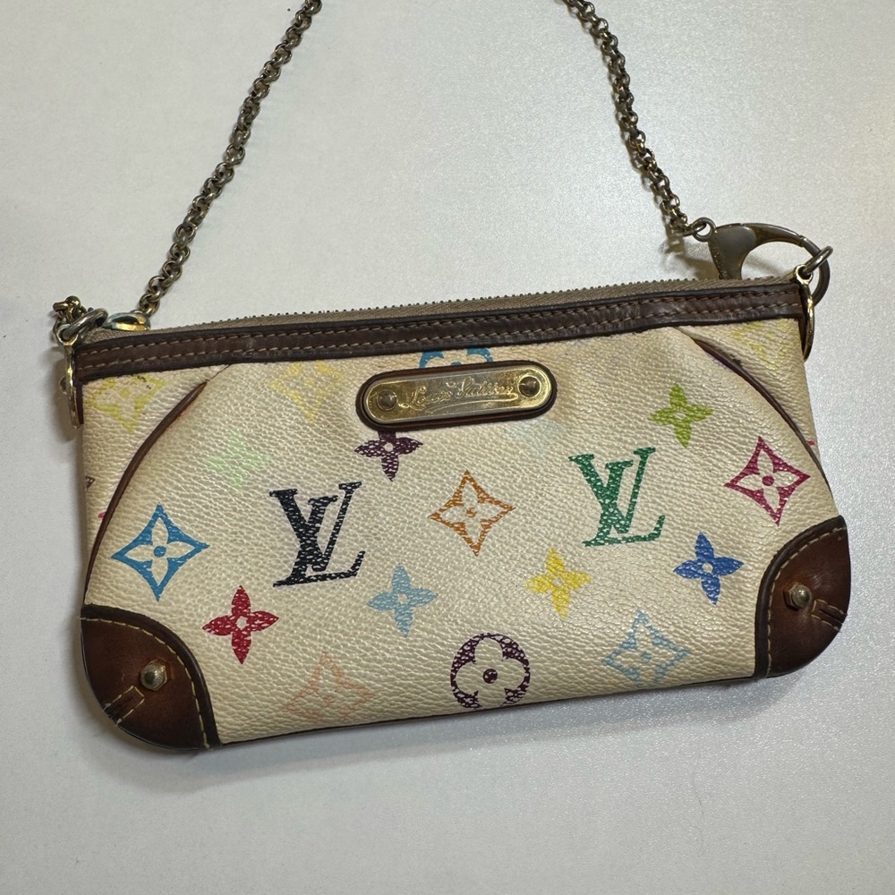 Louis Vuitton Brown Clutch with Gold Hardware